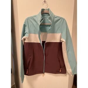 Saucony‎ Jacket Women’s Medium Colorblock Teal Gray White Lightweight